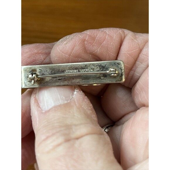925 Sterling Silver Vintage Leonore Doskow Folded Ribbon Design Pin Brooch - Picture 3 of 6